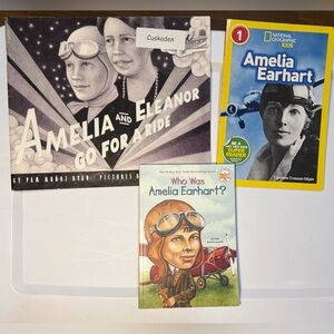 Amelia Earhart 3 Book Bundle . For Grade School Readers